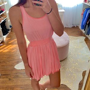 Coral vintage wash mini dress